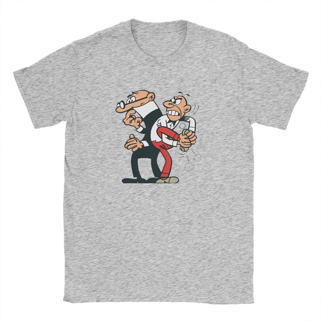 Mort & Phil Mortadelo Y Filemón T Shirt Beach  Cotton T-Shirts For Men's Hip Hop Casual Tee Shirt Short Sleeves Vintage Clothes