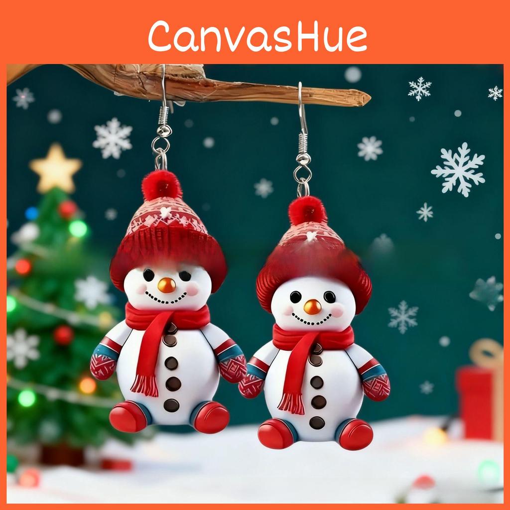 Christmas Snowman Jewelry With Acrylic Material And Cartoon Style For Festive Occasions