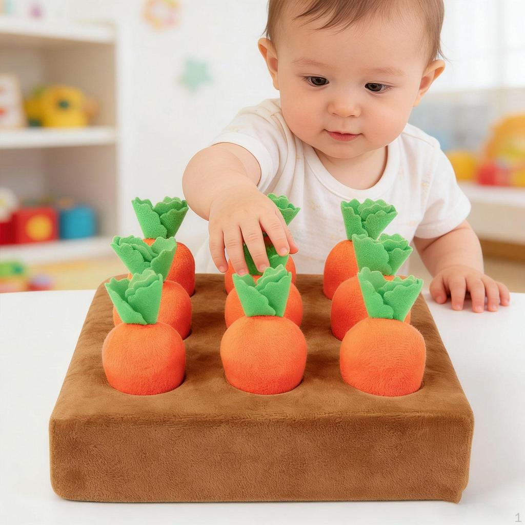 Carrot Toy Puzzle Toys Birthday Gifts Developmental Interactive Non Slip Educational with 9 Carrots