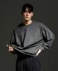 Eosendeo Pigment Cutout Lip Loose Fit Long Sleeve [Charcoal]