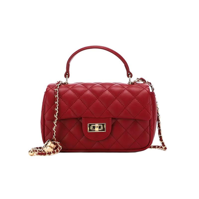 

Red Dragonfly Elegant Quilted Chain Shoulder Bag One Size