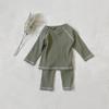 2025 Autumn Baby & Toddler A-Class Soft Ribbed T-Shirt + Base Layer Pajama Set