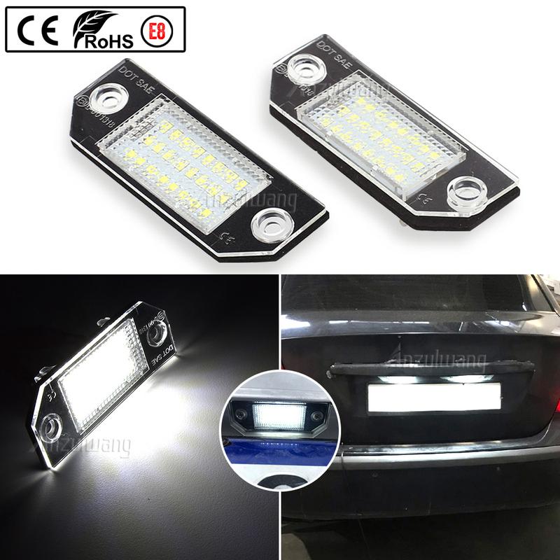 Fit For Ford Focus 2 MK2 03-08 C-MAX Car License Plate Lights 12V LED White Number Lamps Plate Light Tail Signal Lamp Assembly