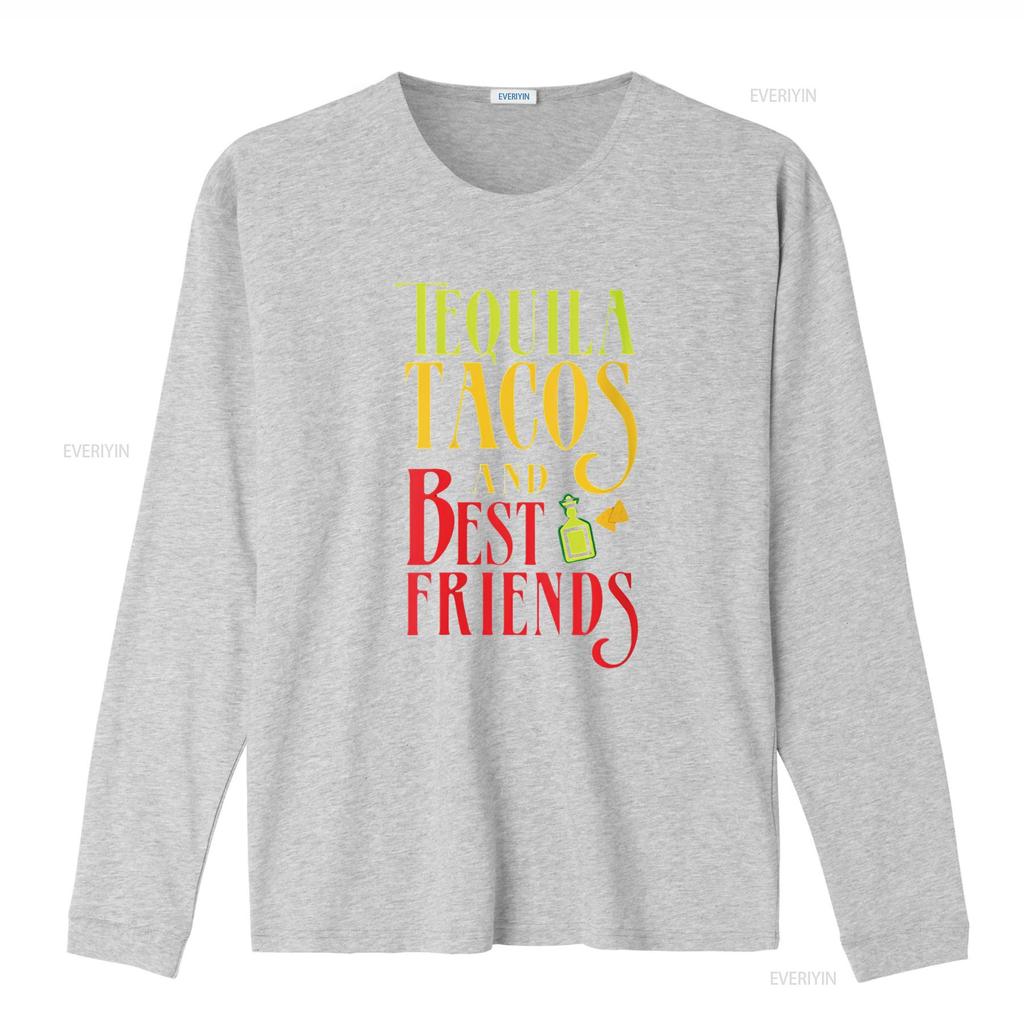 Womens TEQUILA TACOS AND BEST FRIENDS T Shirt Taco Tuesday Round Neck Black Vintage Washed Unisex Stylish Designer Clothes