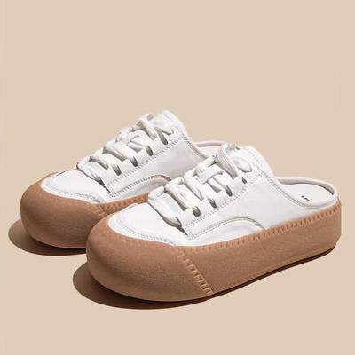 Luji Erhöhen Sie den Boden Weiße Schuhe für Damen Neu Frühling Weiche Sohle Geschlossene Zehen Hausschuhe Lässiger Sneaker Kinder