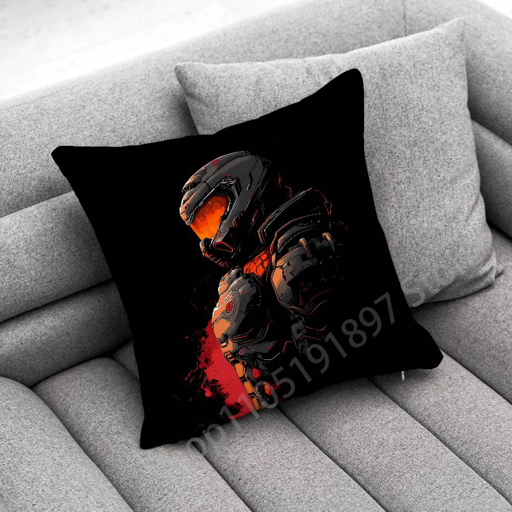 Game D-Doom Slayer Throw Pillow Case For 55x55cm 40x40cm 45x45cm 50x50cm 30x30cm Square Office Pillowship Cover