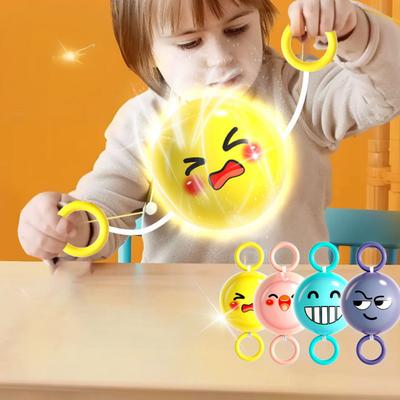 Rotating Flash Flying Ball Toy Rotating Cable Toy LED Light Luminous Leisure Stress Relief Toy Gift Children's Reward 51mm
