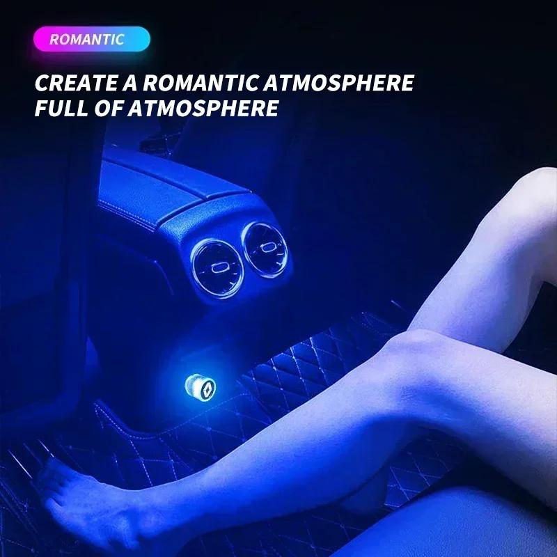 For Renault 2026 New Hub Caps USB Car Light LED Atmosphere Auto Ambient Nightlight Neon Interior Lamp for Renault Sport Duster M