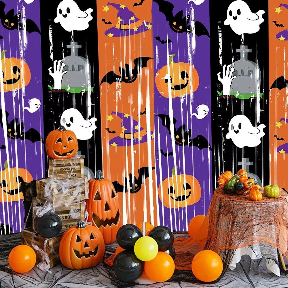 Creativity Pumpkin Ghost Bat Curtain 1X2M Wall Hanging Ghost Pendants  Photo Background