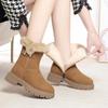 Fashion Winter Round Toe Fleece-lined Women's Snow Boots Chunky Ladies Shoes Booties Sale High Quality Boot New Rock Plush Warm Footwear