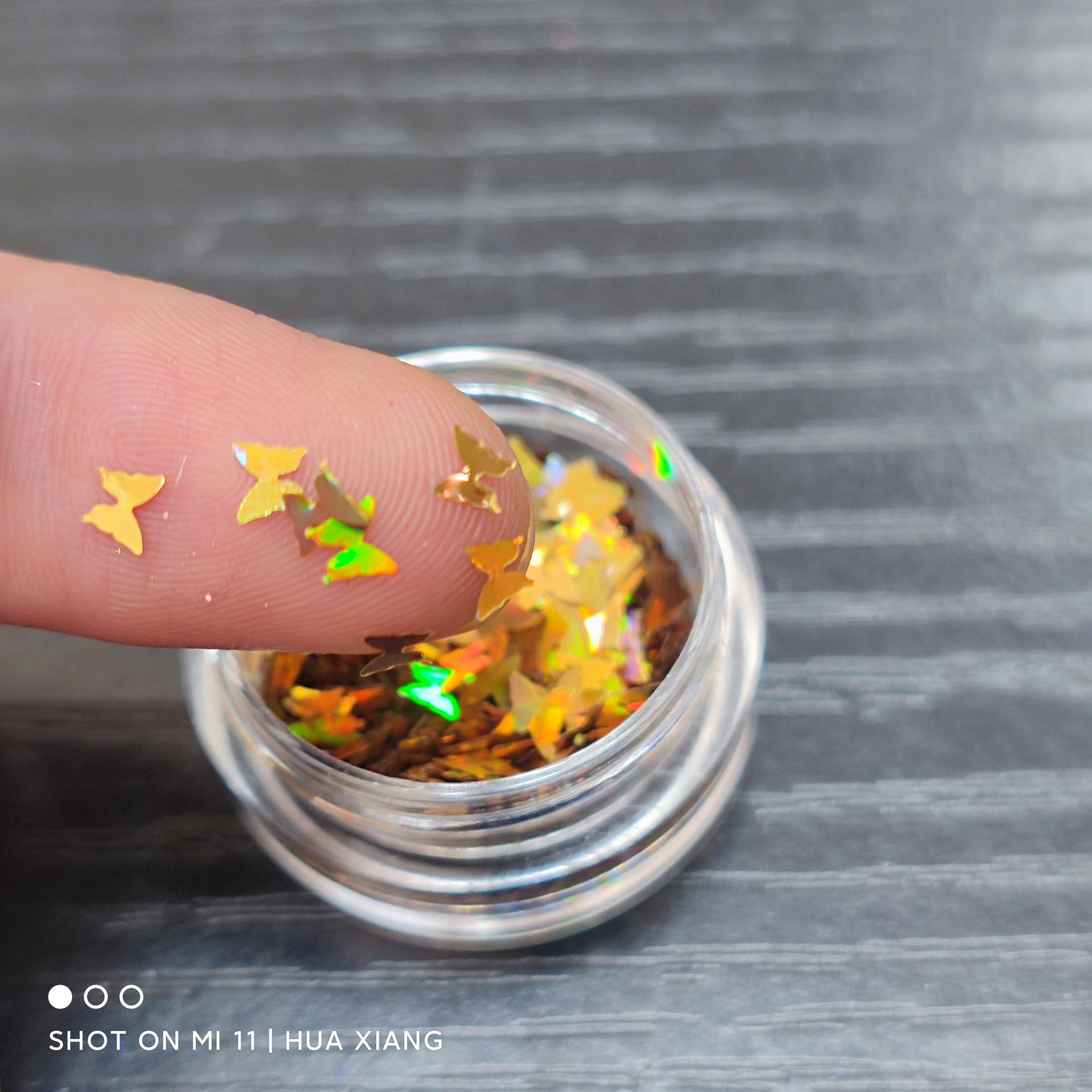 

Набор пудры-глиттера для нейл-арта «Бабочка»: Серебряное, Золотое и Семицветное Тиснение для Профессиональных Салонов 1 gram