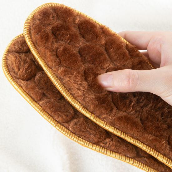 2 Pairs Warm Winter Insoles Thickened Plush Anti-Slip Shoe Inserts Breathable Temperature-Locking Foot Warmers