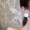 High-End 925 Silver Camellia Stud Earrings - Limited Edition Retro Style French Ear Clips