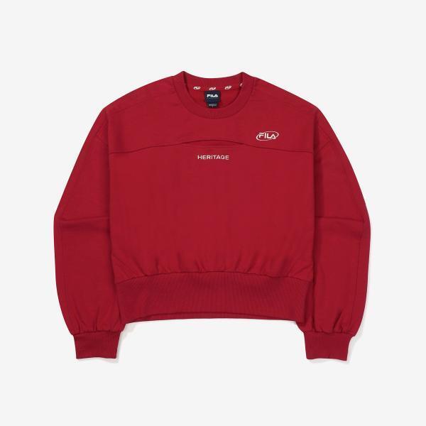 Fila Embroidered Cotton Blend Stretch Cutout Sweatshirt Fs2pof3154f Prd Red/100