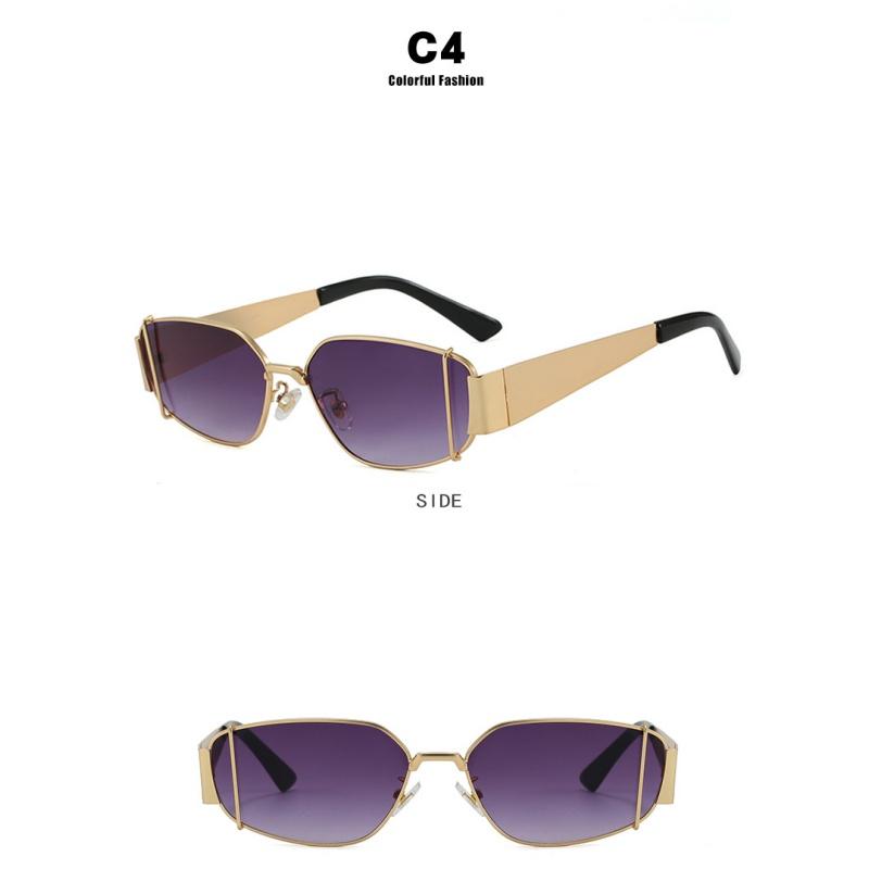 Women's sunglasses, square metal sunglasses, fashion sunglasses.