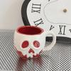 Mug Crâne Rouge Tasse en Céramique Anime Dessin Animé Nouveau Tasse à Eau aux Fruits Grande Capacité Créatif Haute Beauté Cadeau Halloween
