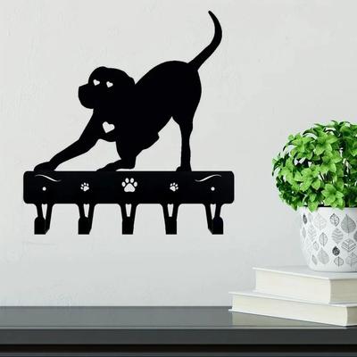 1 stück Verspielte Welpen Eisen Handwerk Wandhaken Key-Rack Hundeleine Aufhänger Metall Kunst Wandbehang Schlüsselhalter