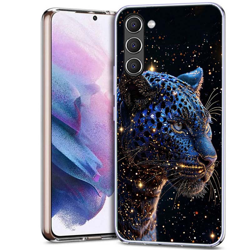 Cheetah and Illusion Diamond Gem Phone Case for Samsung A54 A14 A24 A34 A17 A37 A57 A55 A35 A25 A15 A13 A23 A33 A53 A07 A05S A04