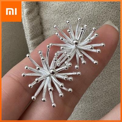 925 Sterling Silver Vintage Earrings For Women Trendy Simple Firework Shape Earring Jewelry Prevent Allergy Party Accessories