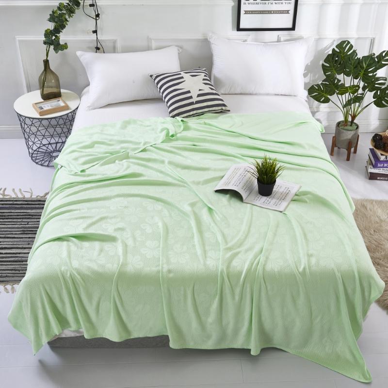 100% Bamboo Fiber Summer Blanket Pure Natural Plant Soft Skin-friendly Summer Duvet Breathable Jacquard Cooling Blanket Quilt