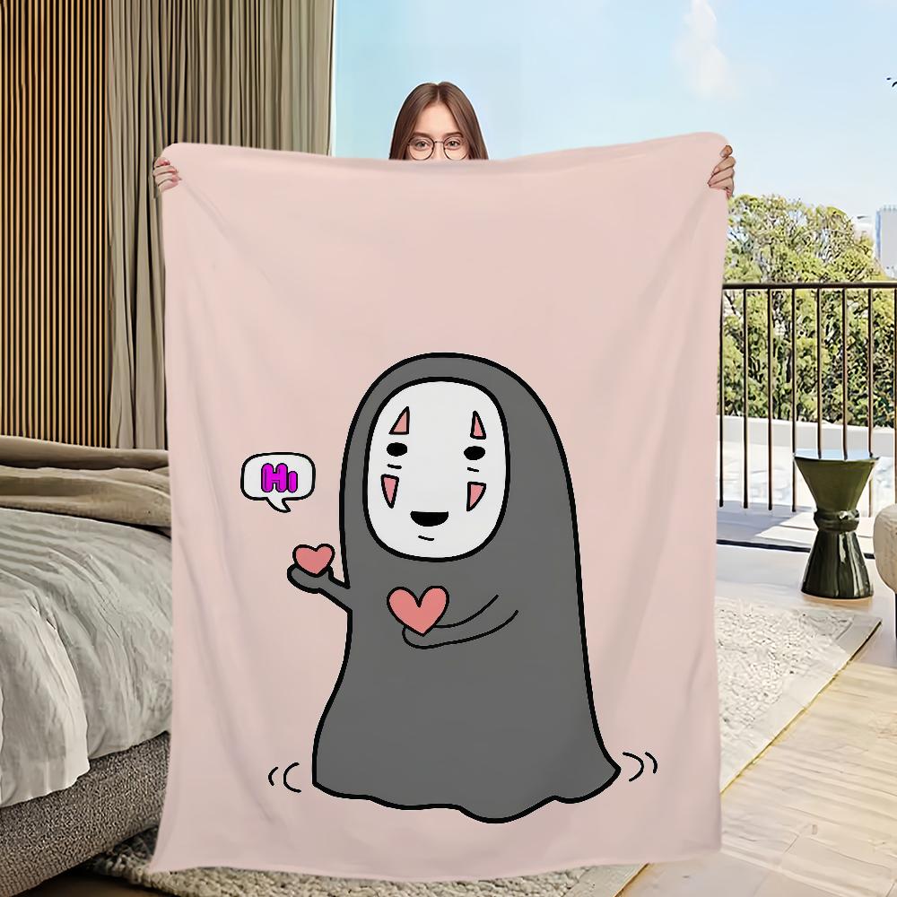 Anime umění roztomilý vtipný Bez tváře k-KAONASHI Deka Flanelová teplá měkká plyšová deka na pohovku obývací pokoj kancelář ložnici cestovní dárek