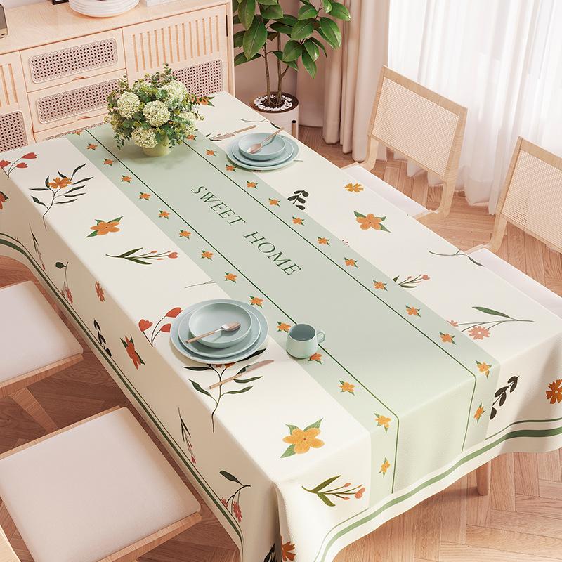 New Year'S Fresh Tablecloth Leave-In Waterproof And Oil-Proof Pvc Dining Table Tablecloth Tablecloth Cover Cloth Coffee Table Tablecloth