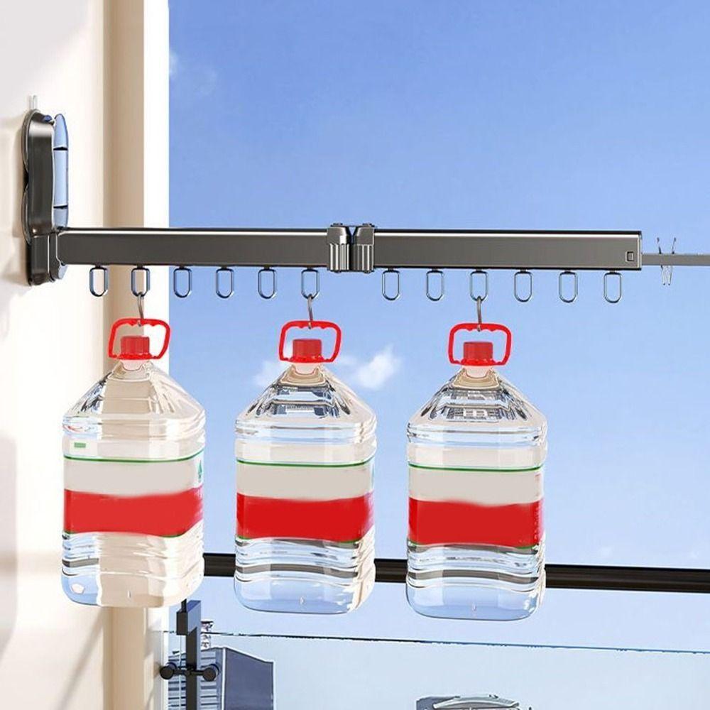 Wall Mounted Telescopic Clothes Drying Rod Aluminum Zinc Zinc Alloy Laundry Hanger for Balcony
