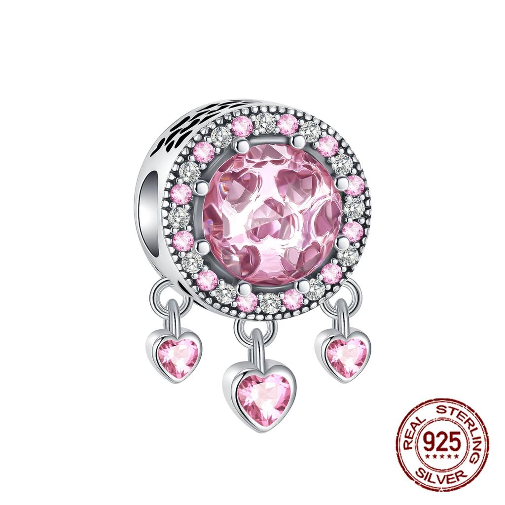 Copper Love Pink Mom Bear Travel Beads Fit Charm Bracelet For Women Fine Jewelry Making