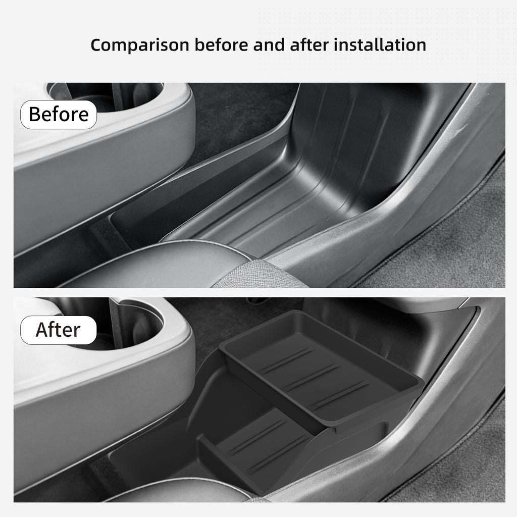 Luckeasy For Tesla Model Y Juniper Standard Rwd Center Console Lower Storage Box Car Accessories Organizer Storage Case
