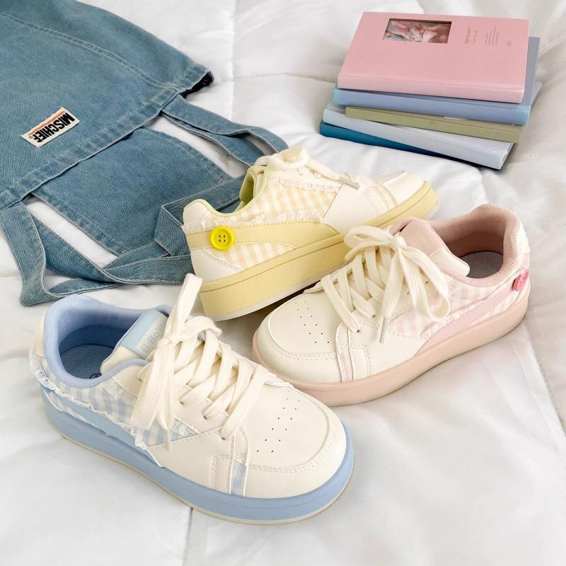 Fashion 2025 Women's Breathable Strip-shaped Sports Shoes Cute Button-down Thick-heeled Sports Shoes Casual Running Thick Sports Shoes