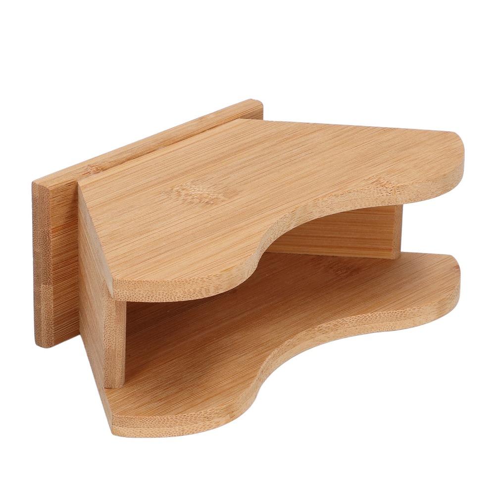 Bamboo Material Coffee Filter Paper Holder Countertop V Shape Design Filter Paper Stand Square Cone-shaped Flat-bottomed