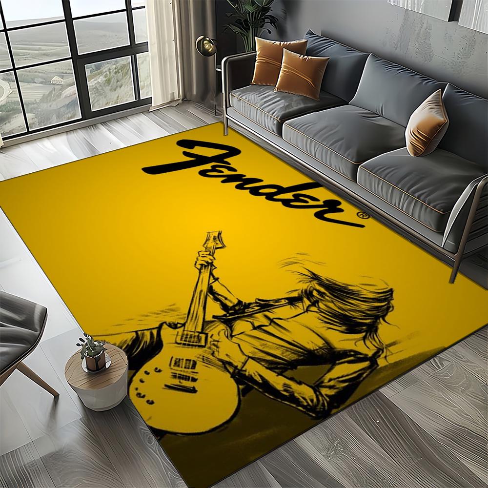 27 Styl Nowy Fender Retro Gitara Instrumenty Muzyka Dywan 3D do Salonu Sypialni Domu Dekoracja Sofy, Antypoślizgowa Mata Podłogowa