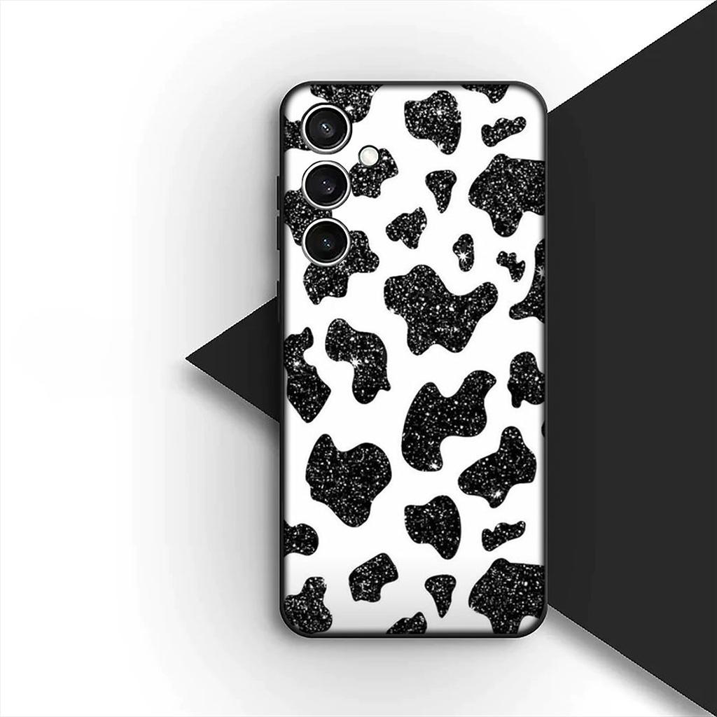 Cover for Samsung Galaxy S10 S8 S9 Plus A33 A34 A31 70 A71 A72 Note 20 9 8 S10E Casing Silicone Phone Case Cartoon Art Cow Print