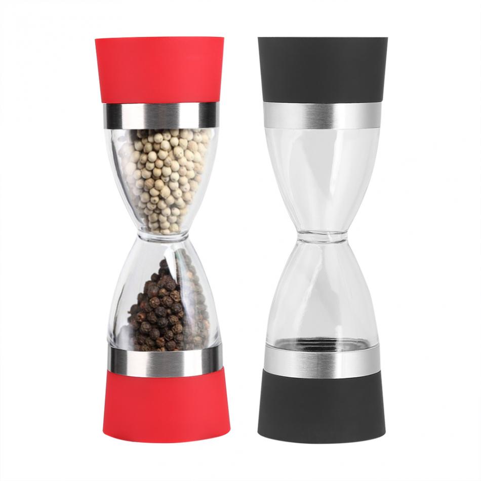 Kitchen Salt Pepper Grinder Mill Hourglass Shape Manual Salt And Pepper Grinder Double Pepper Mill Muller Cooking Tools