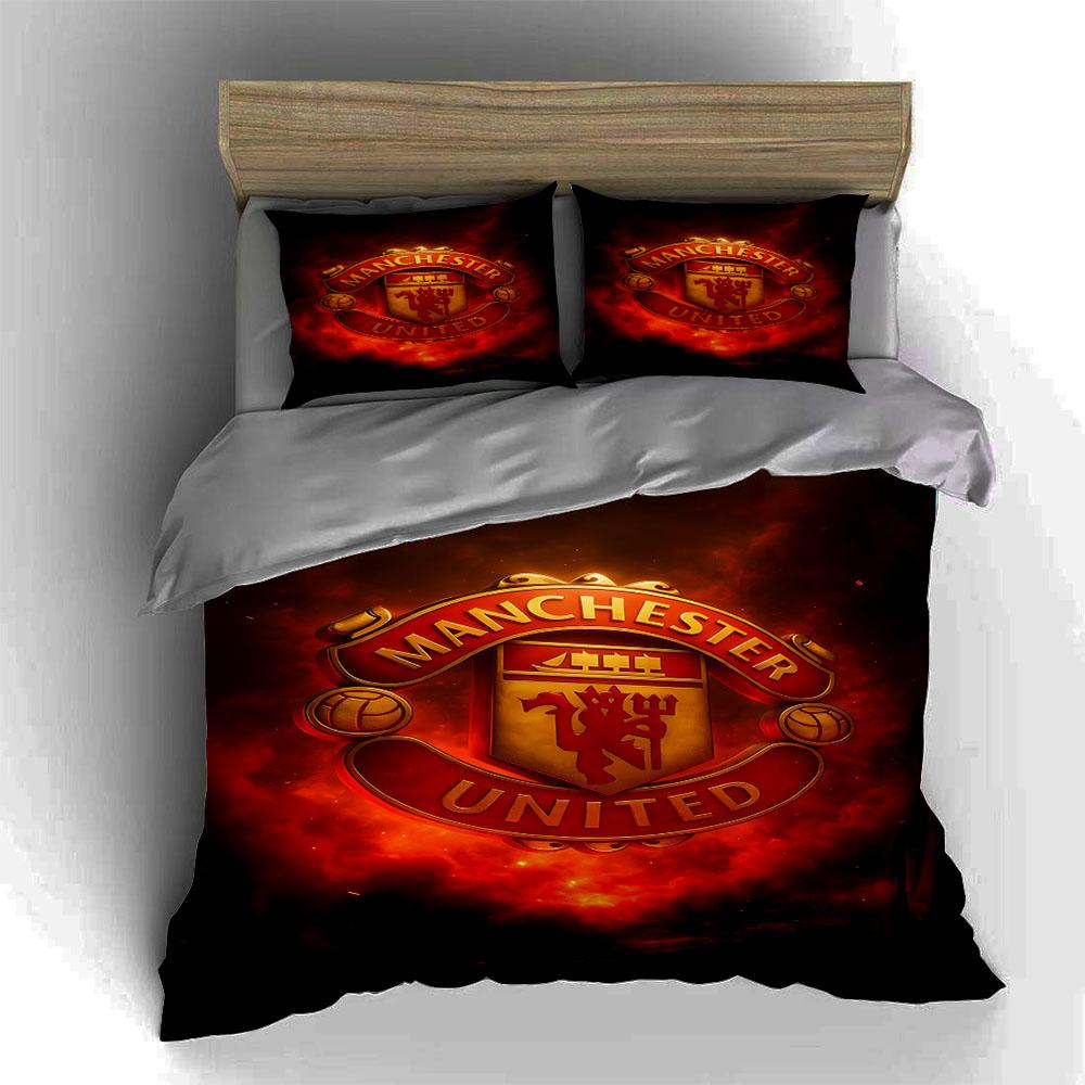 Manchester United logo. Bedding sets Duvet cover sets Duvet covers Pillowcases(1 * Duvet Cover 2 * Pillowcases, without duvet insert)