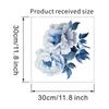 Selbstklebende Wasserdichte Blaue Blumen Toilettenaufkleber Minimalistisch für Badezimmer Toilettensitz Dekor