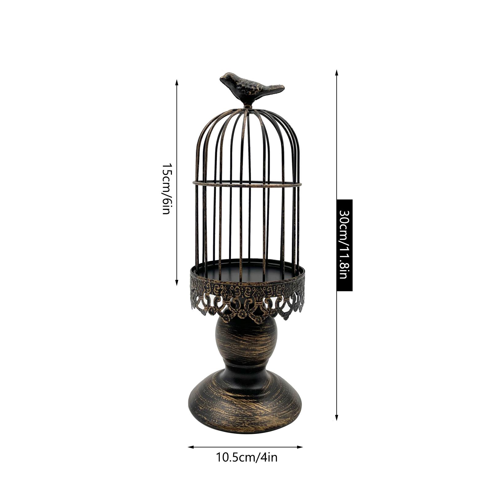 

Ретро потертый подсвечник декоративный подсвечник в виде птичьей клетки винтажный металлический подсвечник для свадебной вечеринки домашний декор 11,8 дюймов Black-small