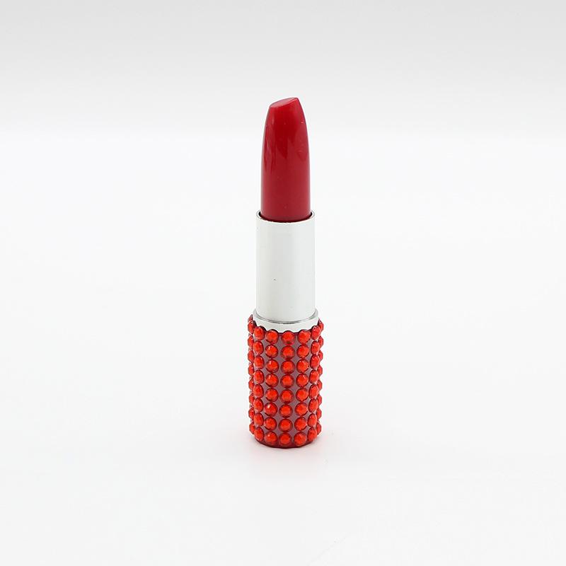 Korean-Style Rhinestone Lipstick Ballpoint Pen & Lip Balm Gift