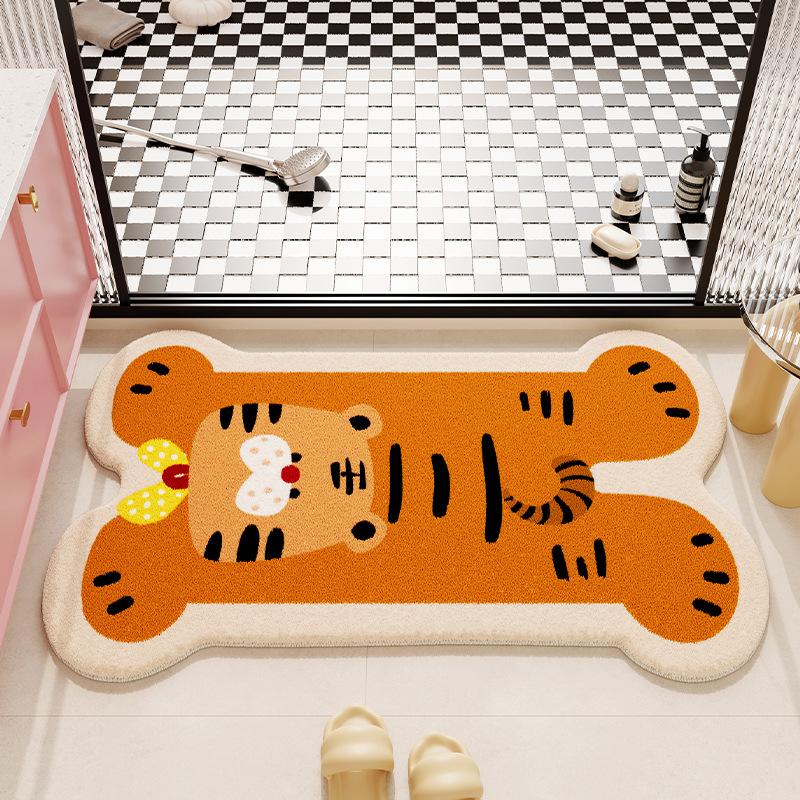 Imitation cashmere floor mat, anti slip mat, absorbent bathroom floor mat, dirt resistant and easy to maintain foot mat