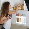 Acrylic Straw Holder for Cabinet Door with Adhesive and Stickers, Straws Organizer Tumbler Storage for Kitchen Cupboard, Straw Dispenser for Counter,