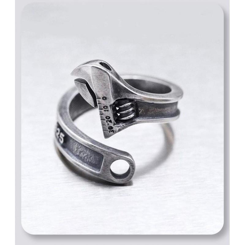 Adjustable Open Ring Men Women Vintage Industrial Design Copper Jewelry Retro U-Shaped Geometric Finger