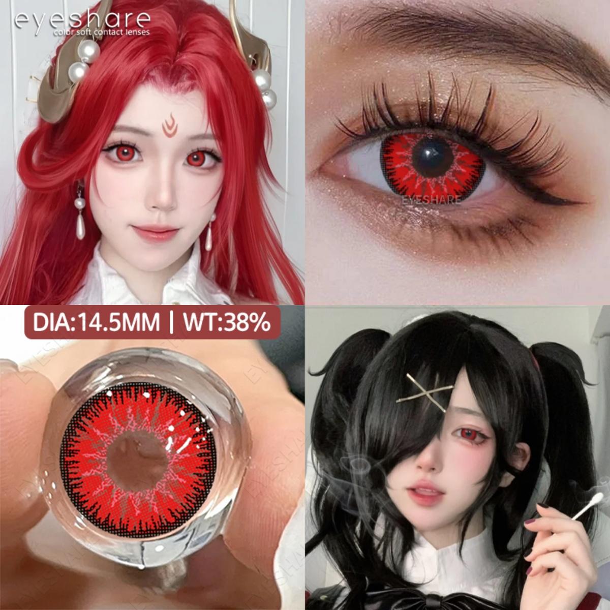 

EYESHARE Цветные контактные линзы Хэллоуин Карнавальная ночь Вампир Красные линзы Комикс Косплей Хацунэ Мику Синие контактные линзы 1 пара