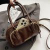 Vintage Top-handle Bags For Women Winter New Designer Handbags Luxury Retro Shoulder Cross Body Bag Mini Bowling Bags