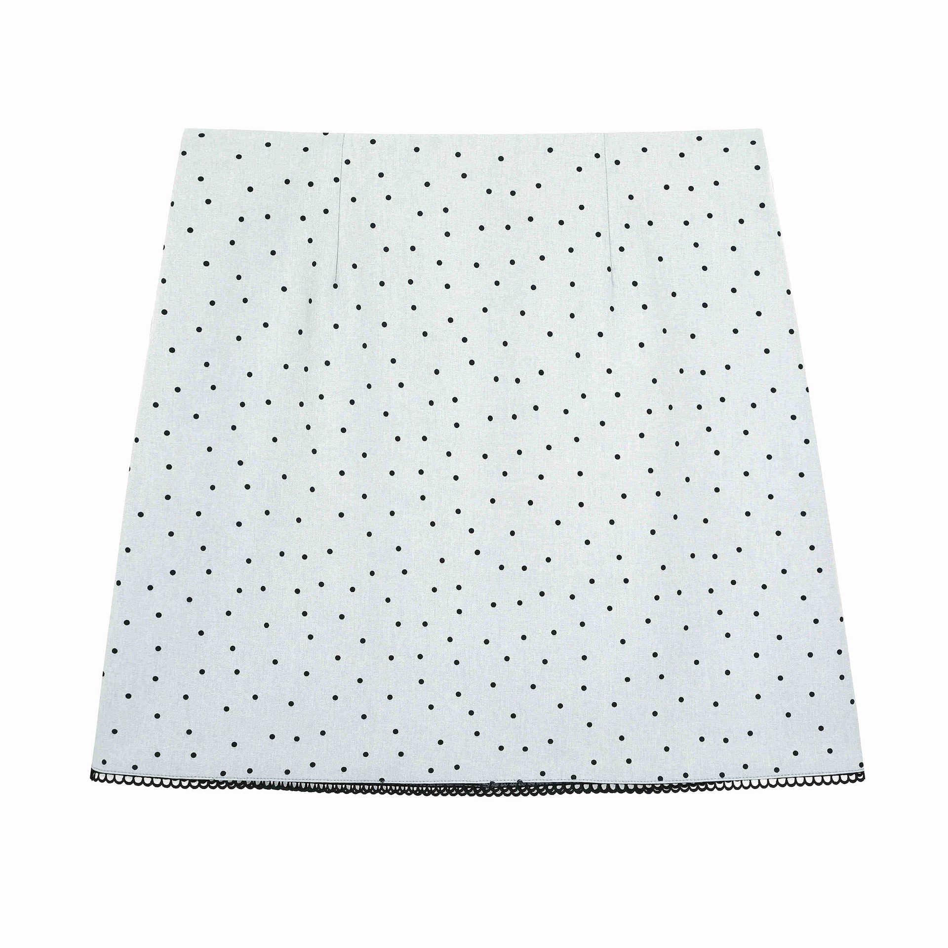 Korean Polka Dot Color Block A-Line Mini Skirt, Plus Size, High Waist, Slimming, Sweet Age-Reducing 3XL (Recommended 160-180 catty)
