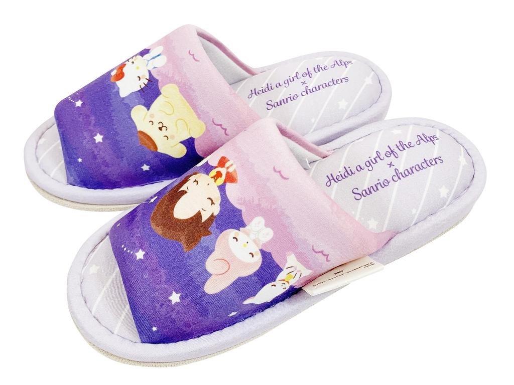 Atelier Momo and Girl of the Alps x Sanrio Characters Hello and Pompompurin Size Momo Heidi, Cinnamoroll, Kitty, Slippers, Indoor, Gift, Medium,