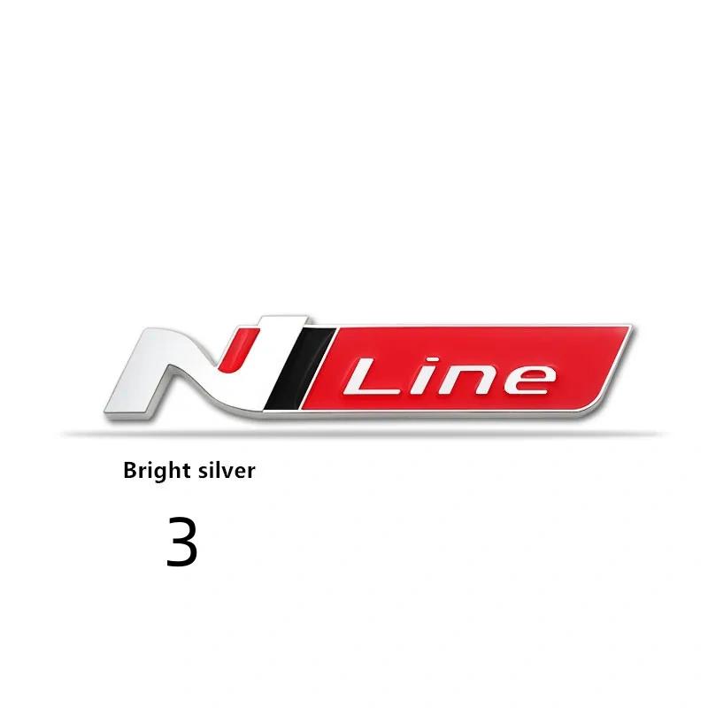 3D Metall N Line Logo Emblem Aufkleber Kühlergrill Seitenkotflügel Heckklappe Abzeichen Aufkleber für i20 i30 Kona Elantra Tucson N Line Zubehör