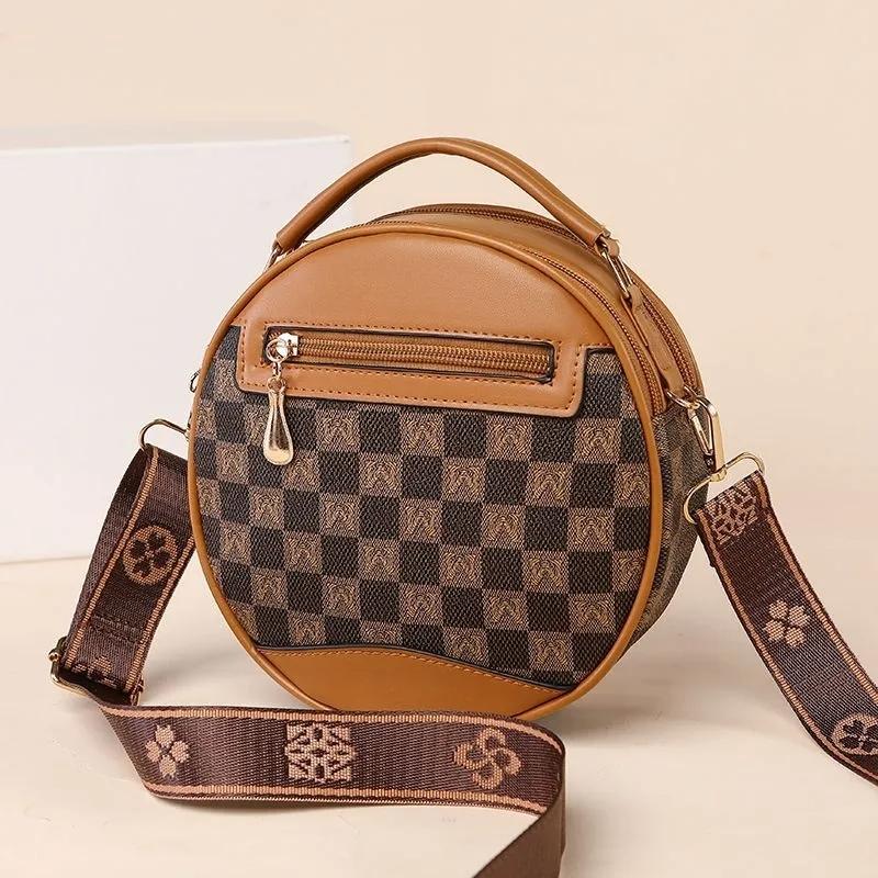 Women s Handbags Stylish Mini Crossbody Bags Women s Zippered Shoulder Bags Round Bags