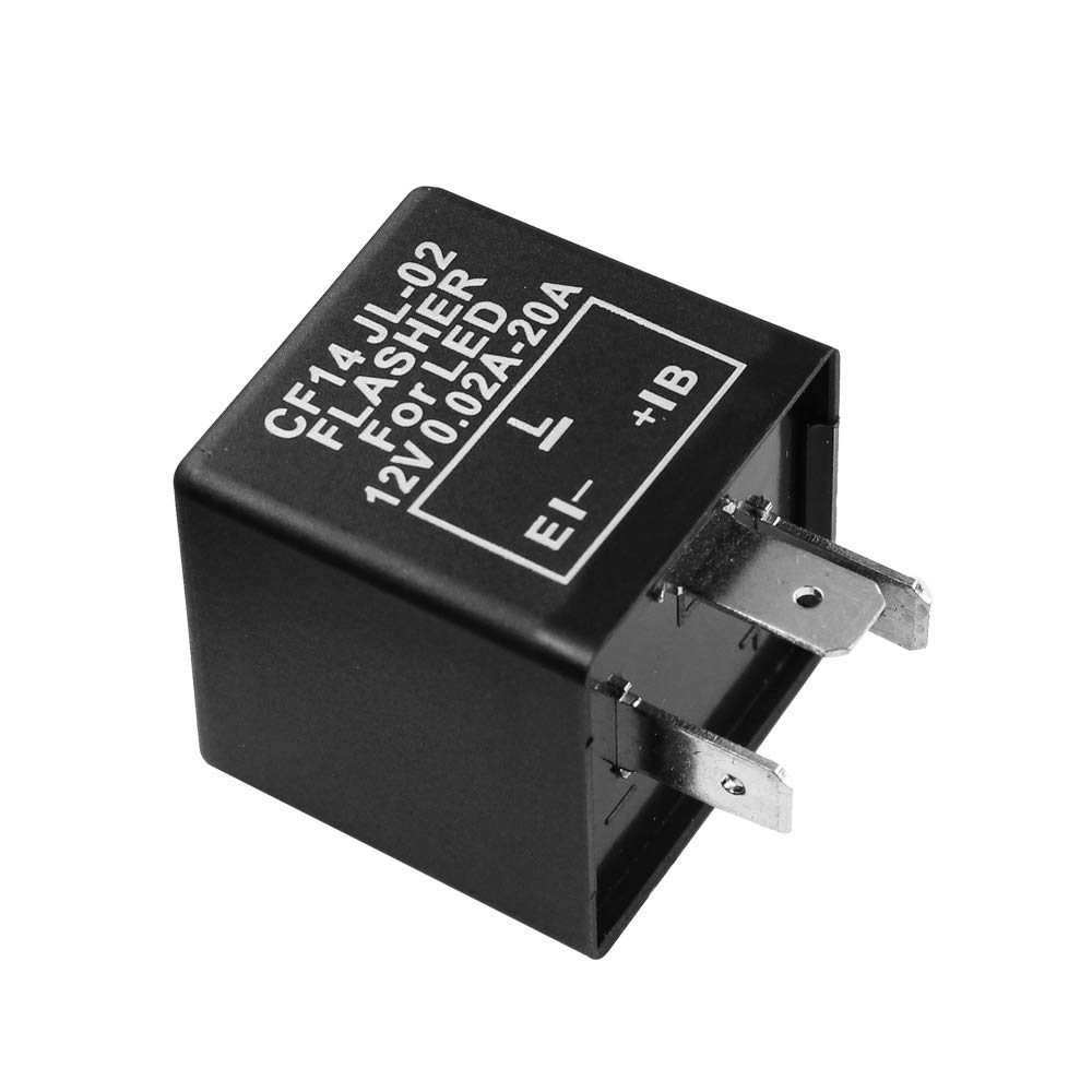 HUIQIAODS [3-Pin] High Fla Prevention IC Turn Signal Relay Halogen LED Compatible 150W