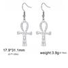 Lucktune Vintage Ankh Rune Cross Drop Stainless Steel Earrings for Women Key of Life ,Egypt Nile Key Earrings Jewelry Gifts New