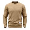 Men's Crew Neck Sweatshirt Long Sleeve Loose Fit Solid Color Autumn Winter Casual Thick Pullover Hoodie
